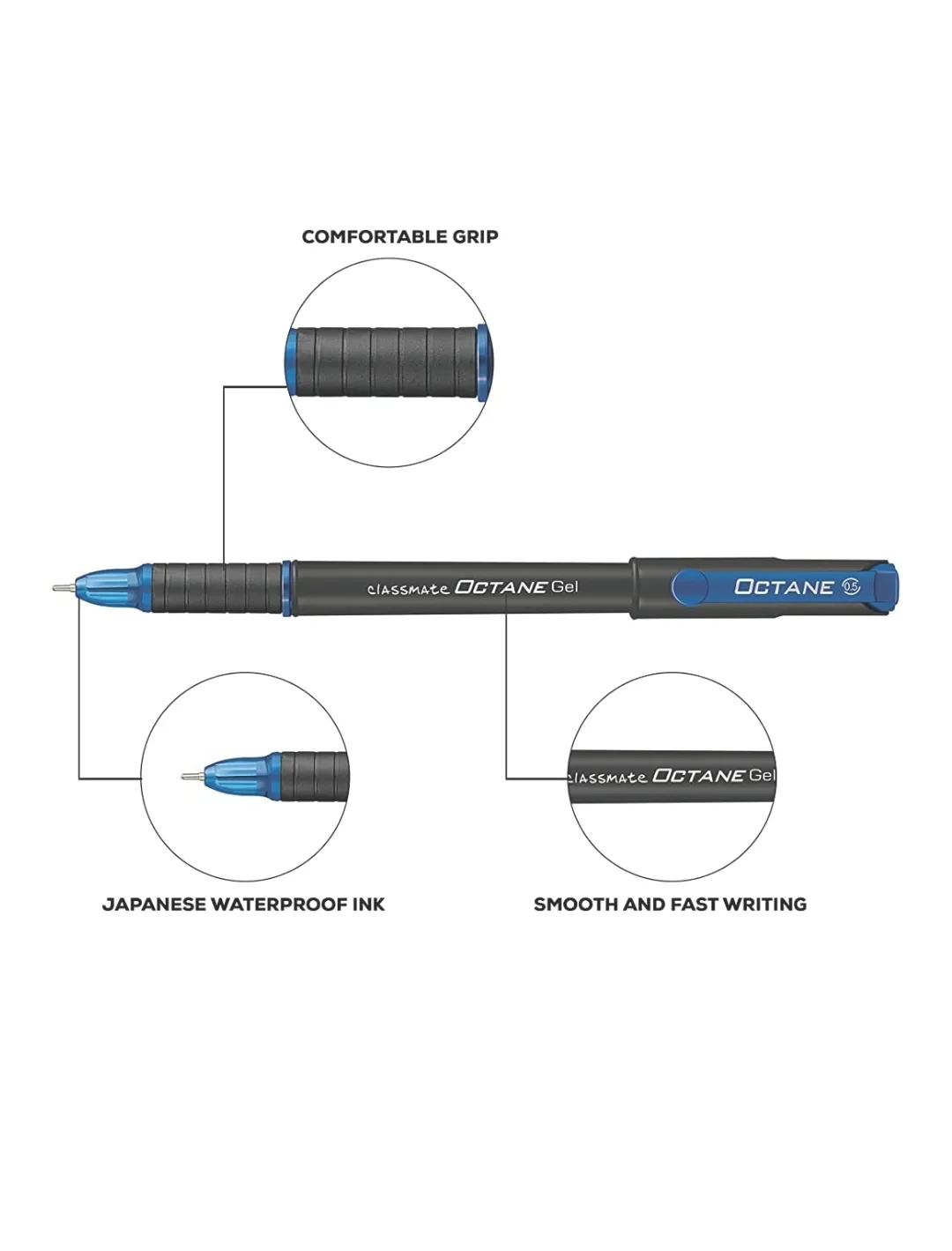 Classmate Octane Gel Pen- Blue Pack of 1 Monobox